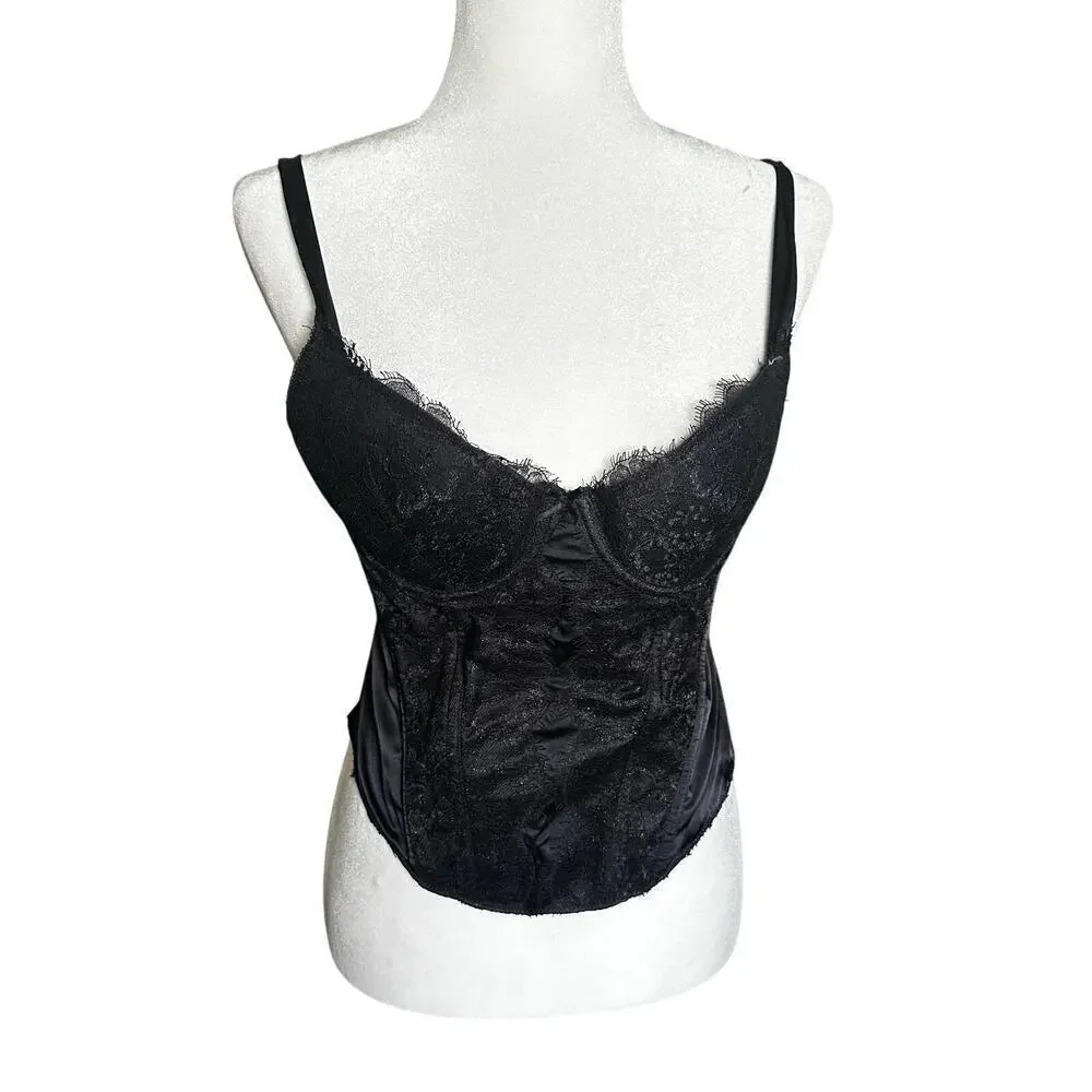 Vintage sexy little thing Victoria's Secret black corset sz 36c - Picture 1 of 4